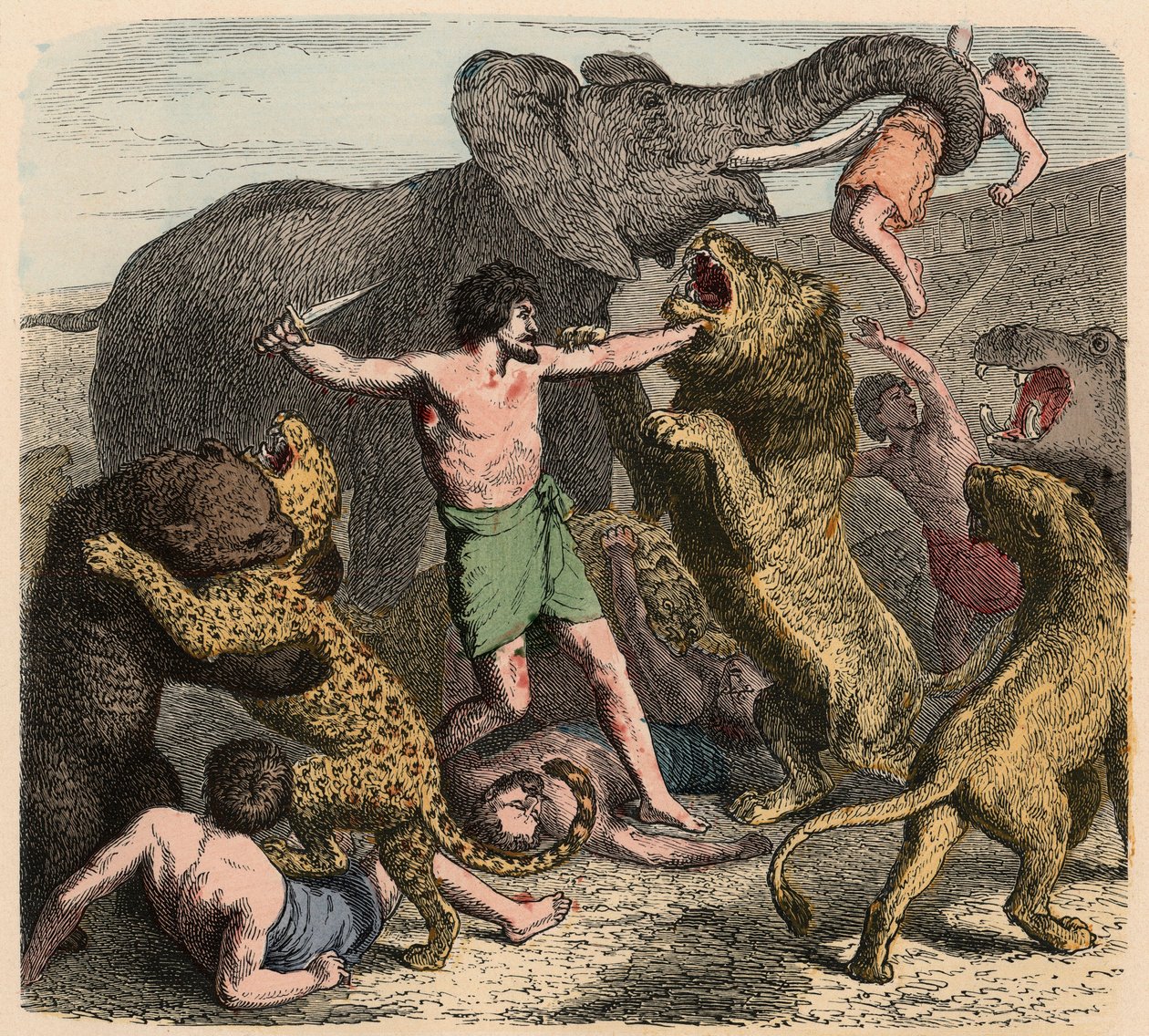 Ancient Rome: Criminals Being Attacked by Wild Animals by Heinrich Leutemann