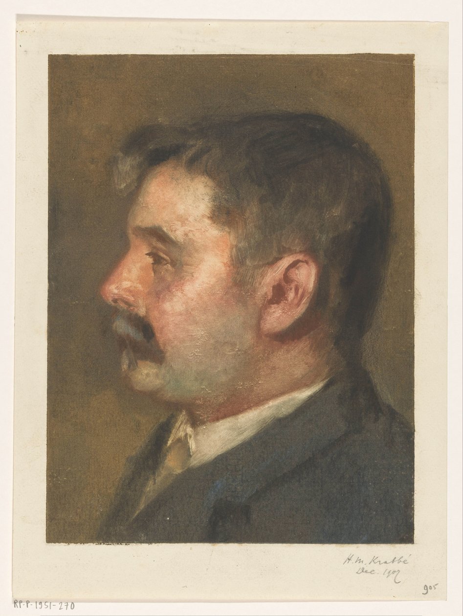 Portrait of an Unknown Man by Heinrich M. Krabbé (signed by artist)