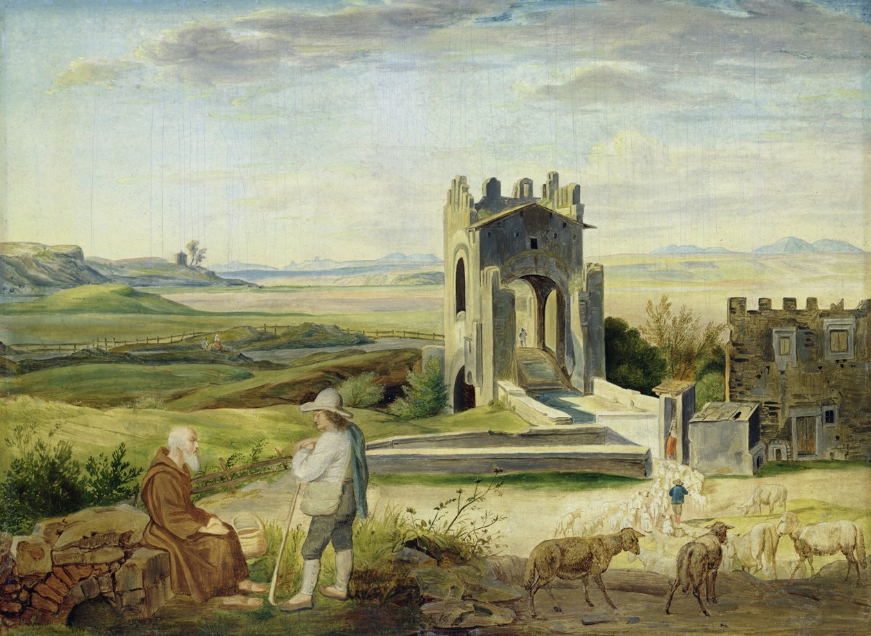 Campagna Landscape near the Nomentano Bridge by Heinrich Maria von Hess