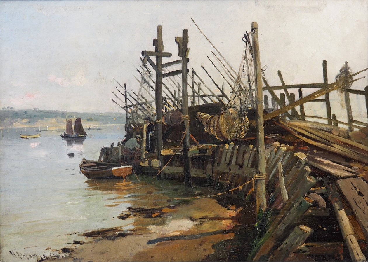 Landing-stage at Flensburg Fjord by Heinrich Petersen Angeln