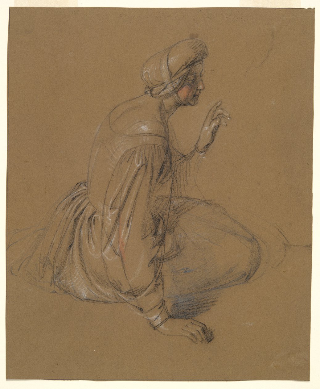 Study of a Seated Woman: St. Elizabeth by Heinrich Schwemminger