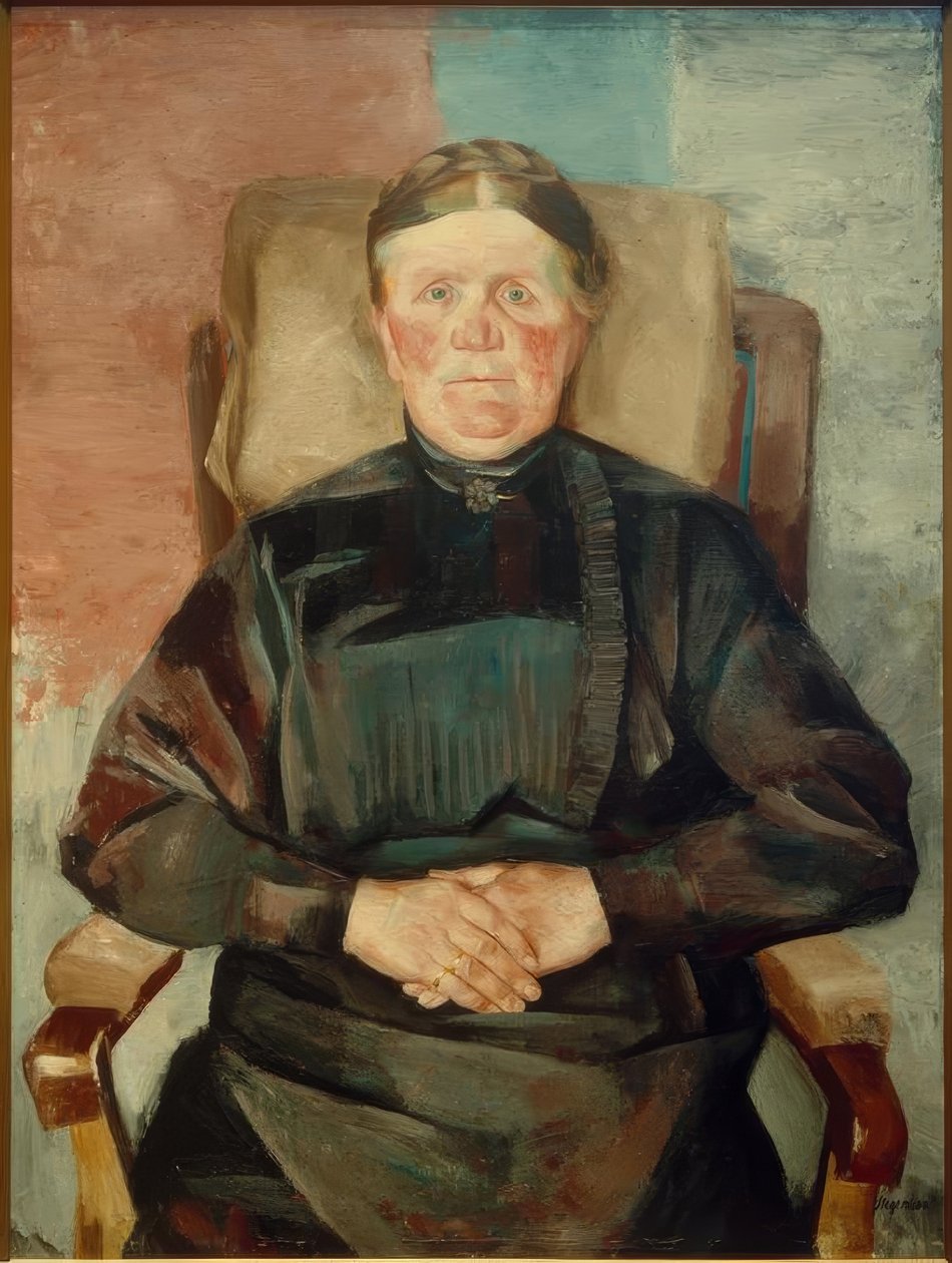 Old Peasant Woman (Anna Rohwedder) by Heinrich Stegemann