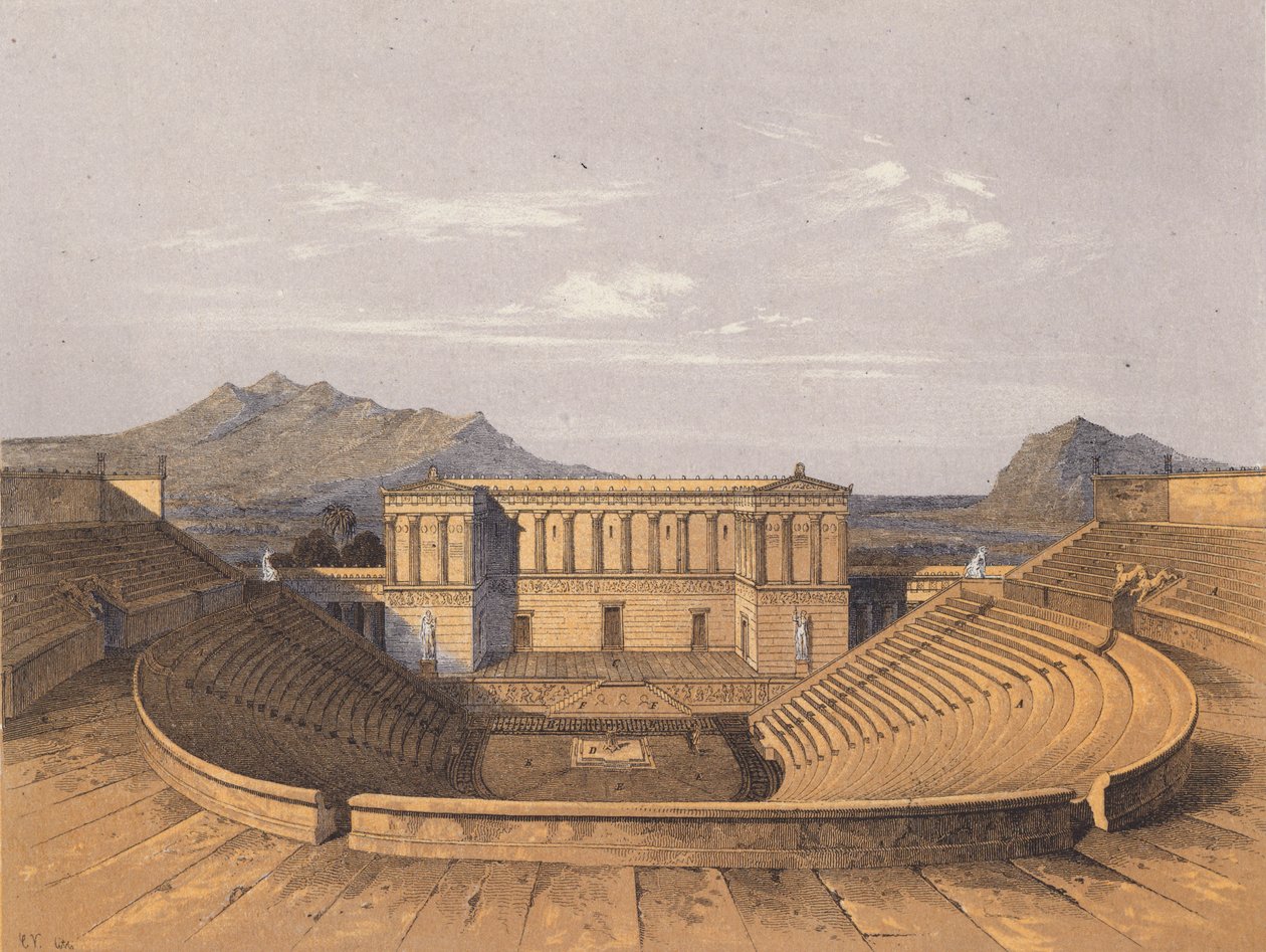 Ancient Greek Theatre, Segesta, Sicily by Heinrich Strack