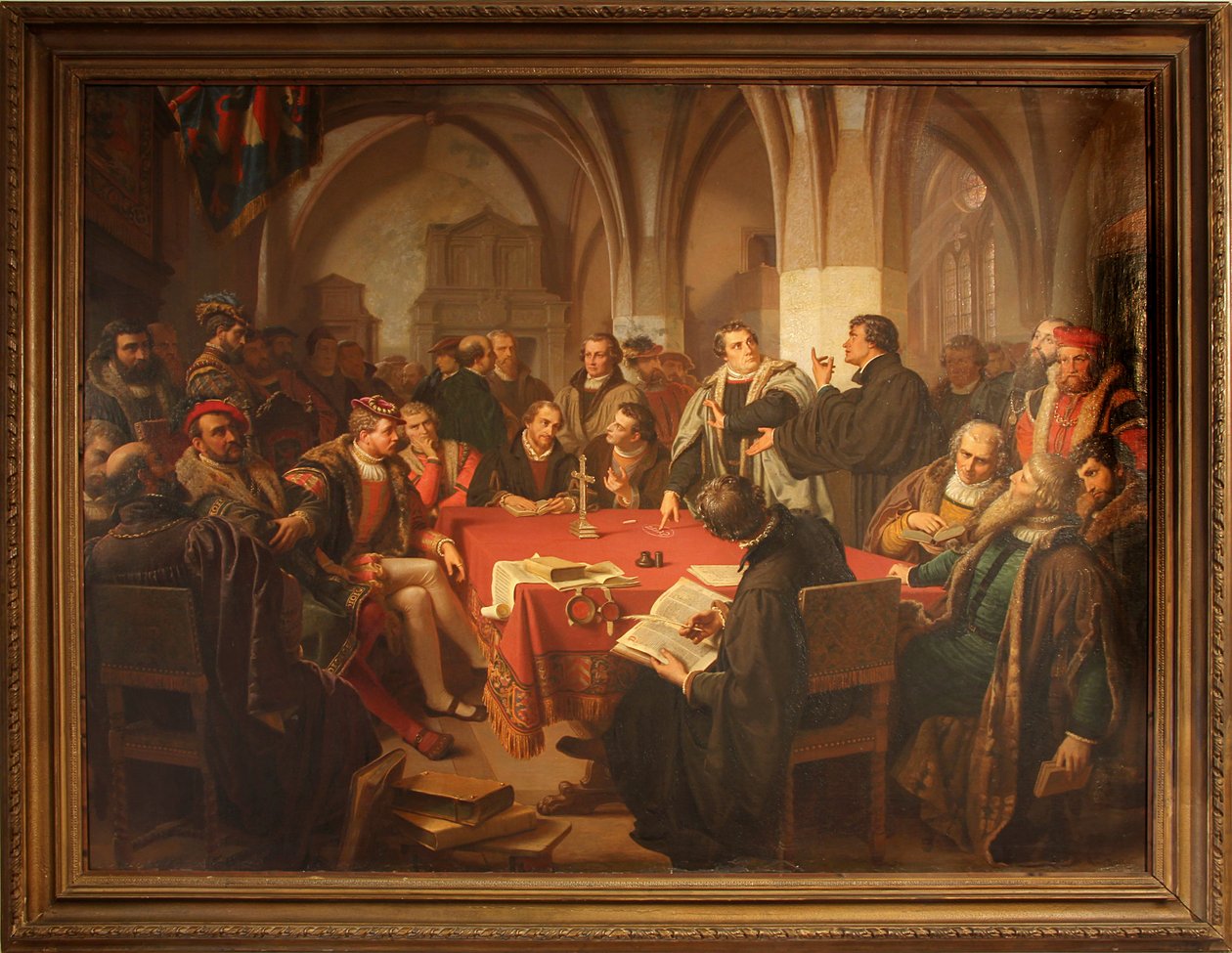 Religious Discussion in Marburg Castle 1869 by Heinrich Stürzl