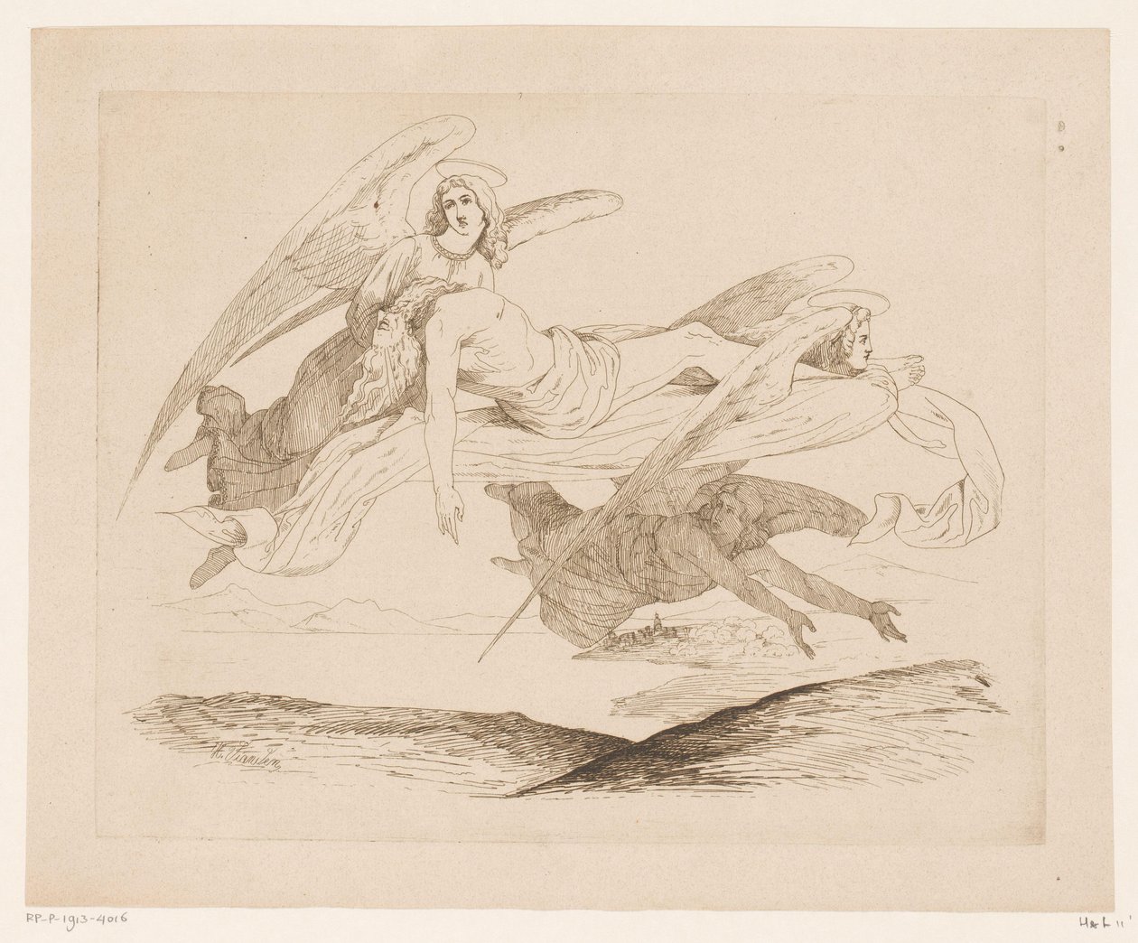 Saint Carried by Angels by Heinrich Vianden