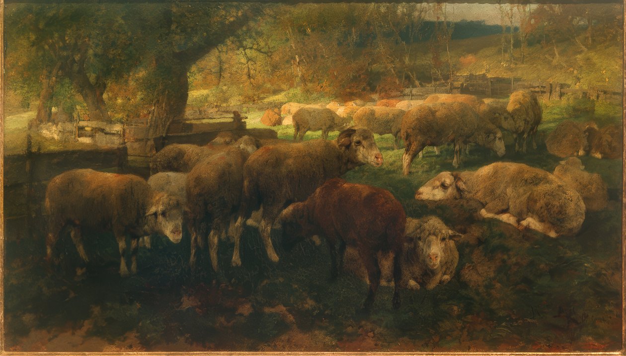 Sheep Under Trees by Heinrich von Zügel