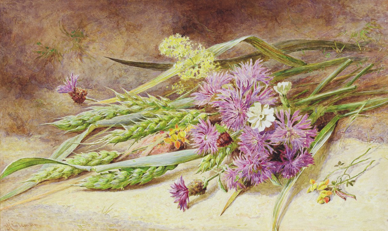 Green Wheat and Wild Flowers by Helen Cordelia Coleman Angell