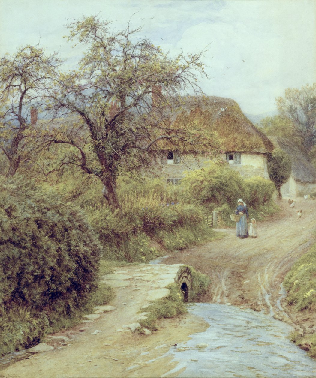 A Hill Farm, Symondsbury, Dorset by Helen Allingham