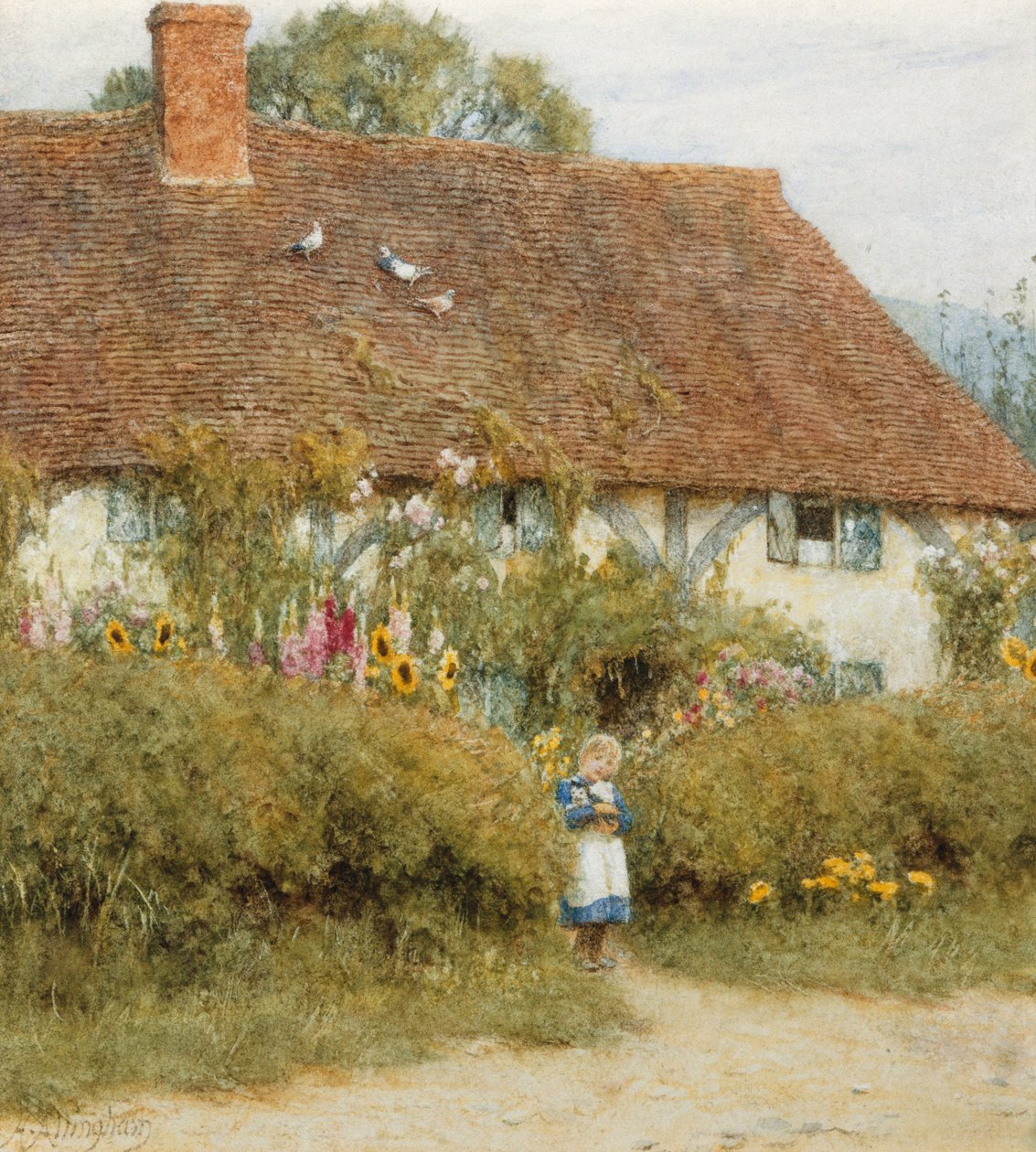 Cottage at West Horsley, Surrey by Helen Allingham