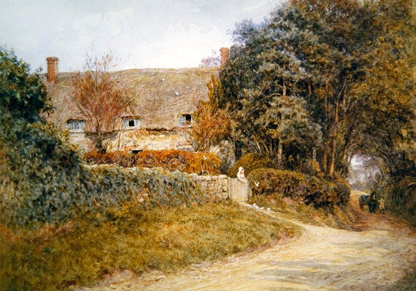 Feeding the Doves by Helen Allingham