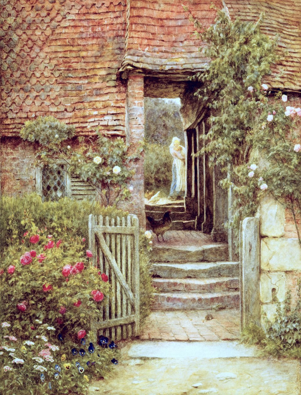 Under the Old Malthouse, Hambledon, Surrey by Helen Allingham