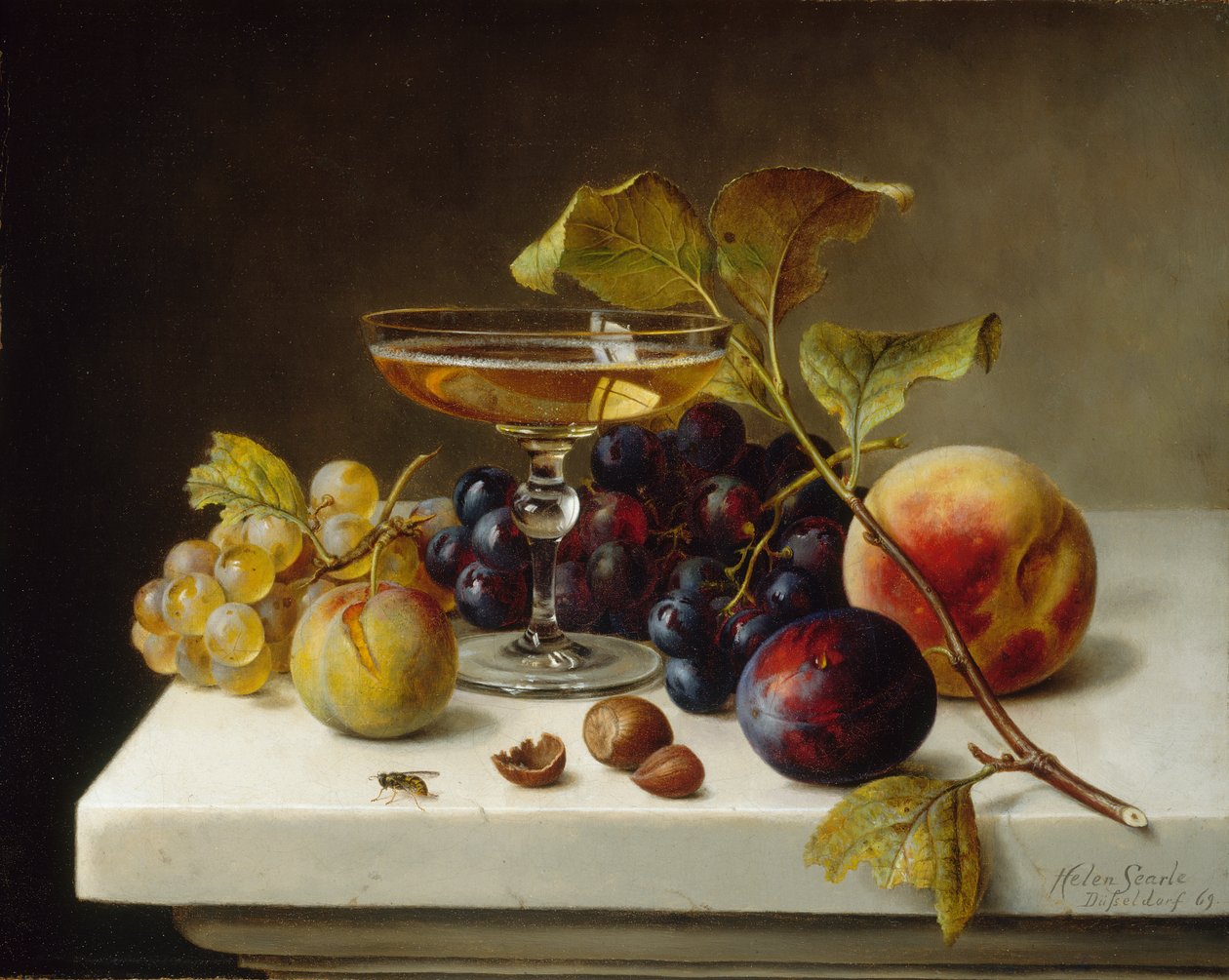 Still Life with Fruit and Champagne, 1869 by Helen Searle
