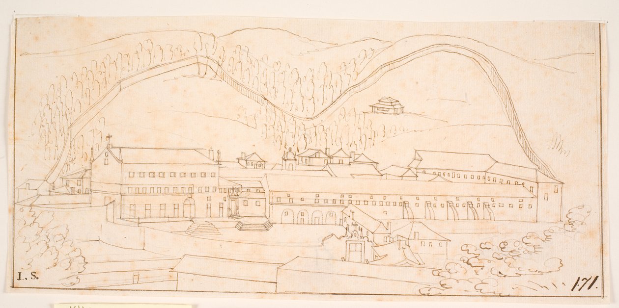 View of a Mountain Monastery by Hem