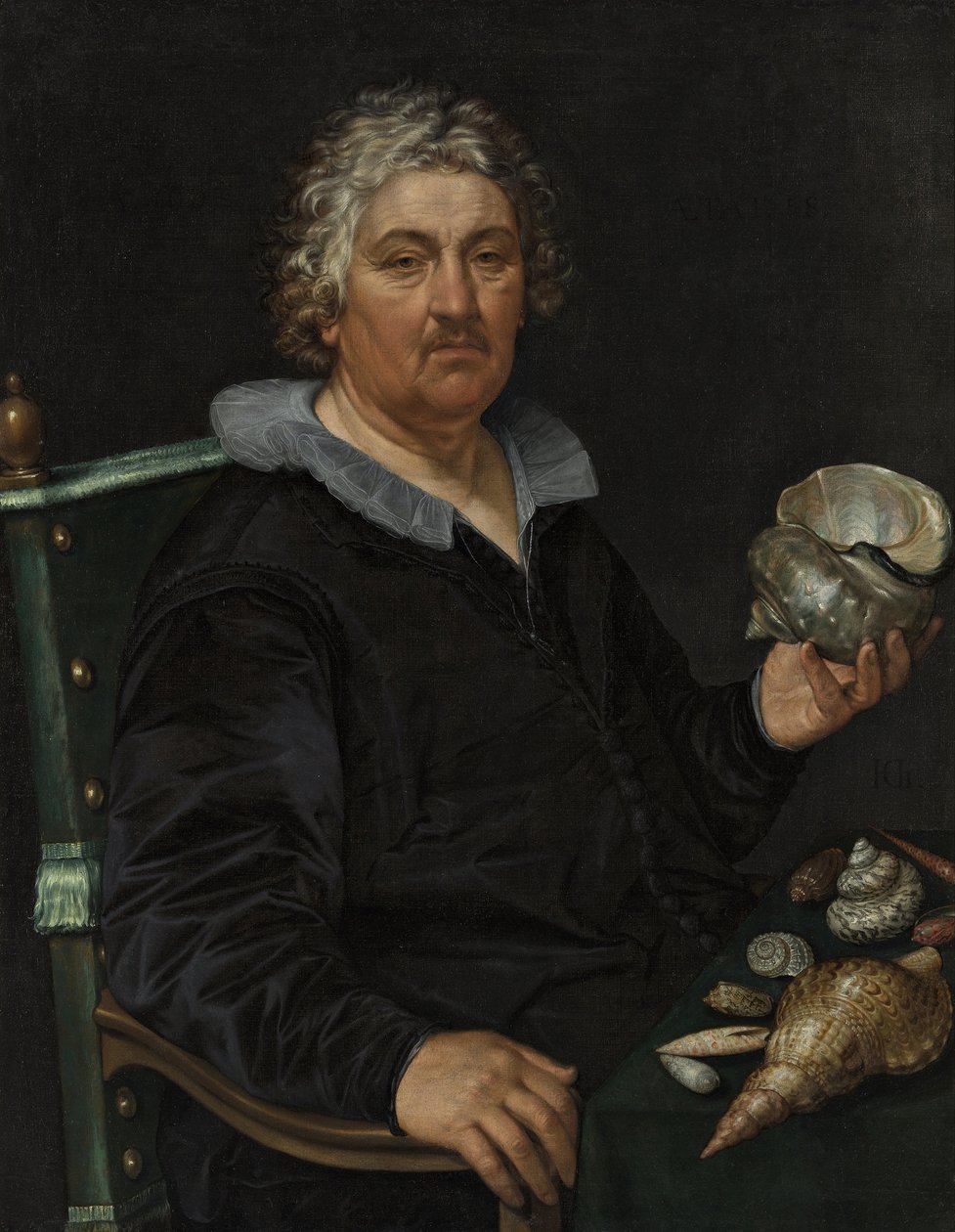 Portrait of the Haarlem Shell Collector Jan Govertsen van der Aer by Hendrik Goltzius