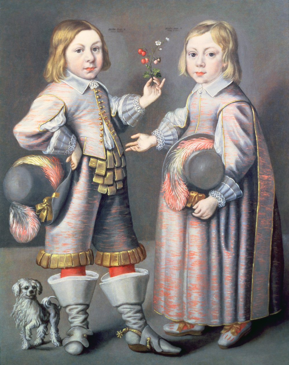 Portrait of a Boy Aged Four and a Girl Aged Three with a Small Dog by Hendrick Munnichhoven