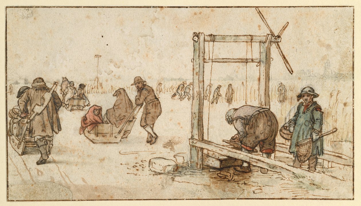 Three Sleds on the Ice by Hendrick Avercamp