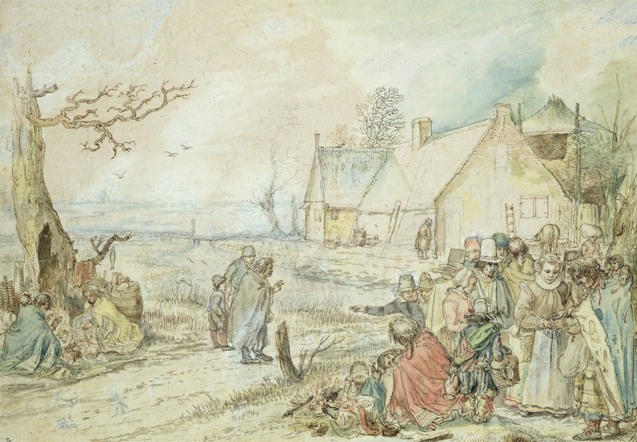 Landscape with Gypsy Fortune-Tellers by Hendrick Avercamp