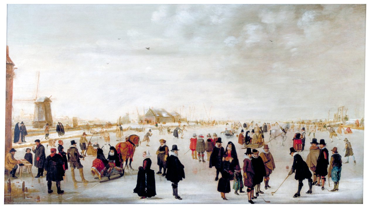 Winter Landscape on the River Ijsel near Kampen by Hendrick Avercamp