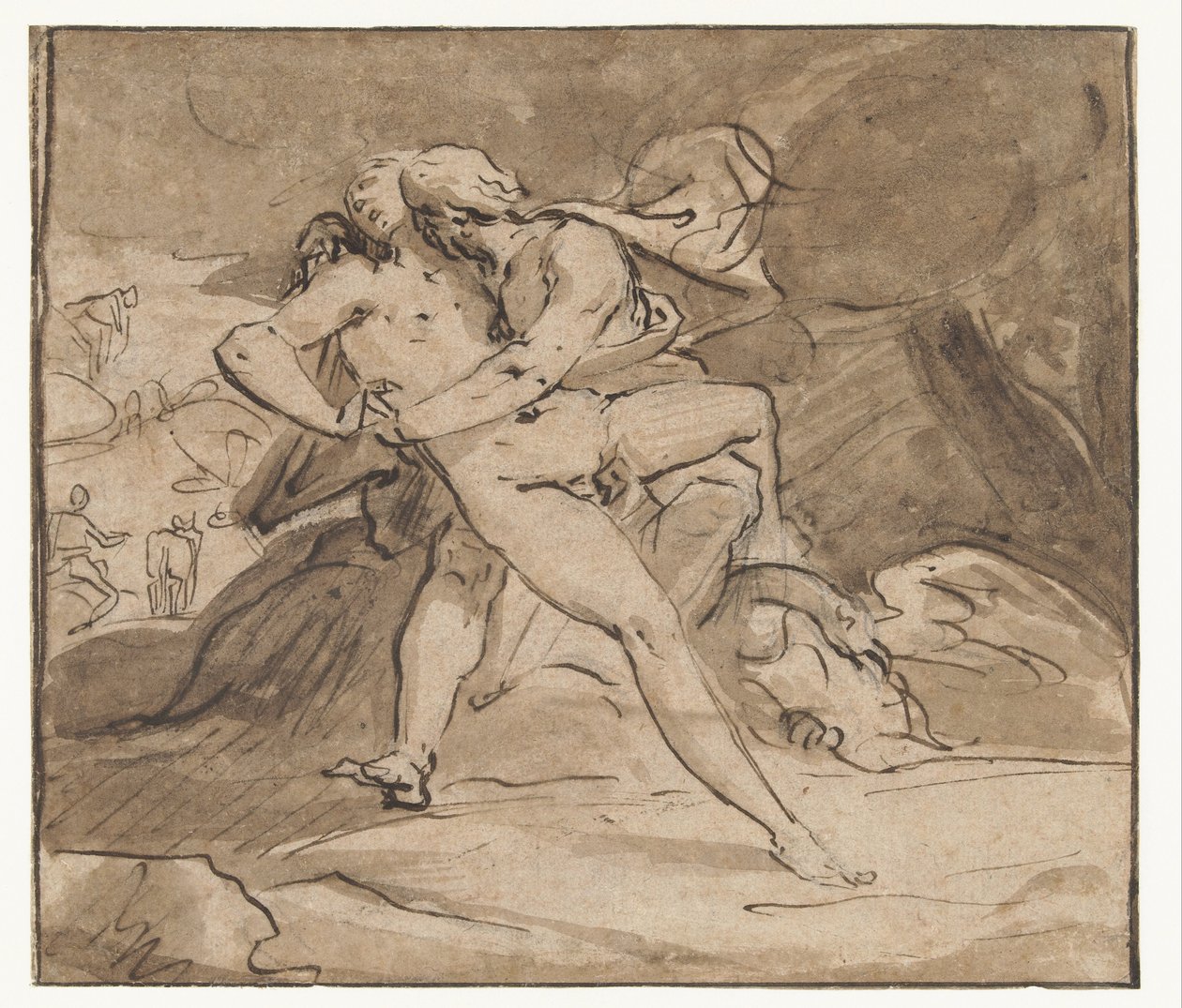 Jupiter Embraces Io by Hendrick Goltzius (school of)