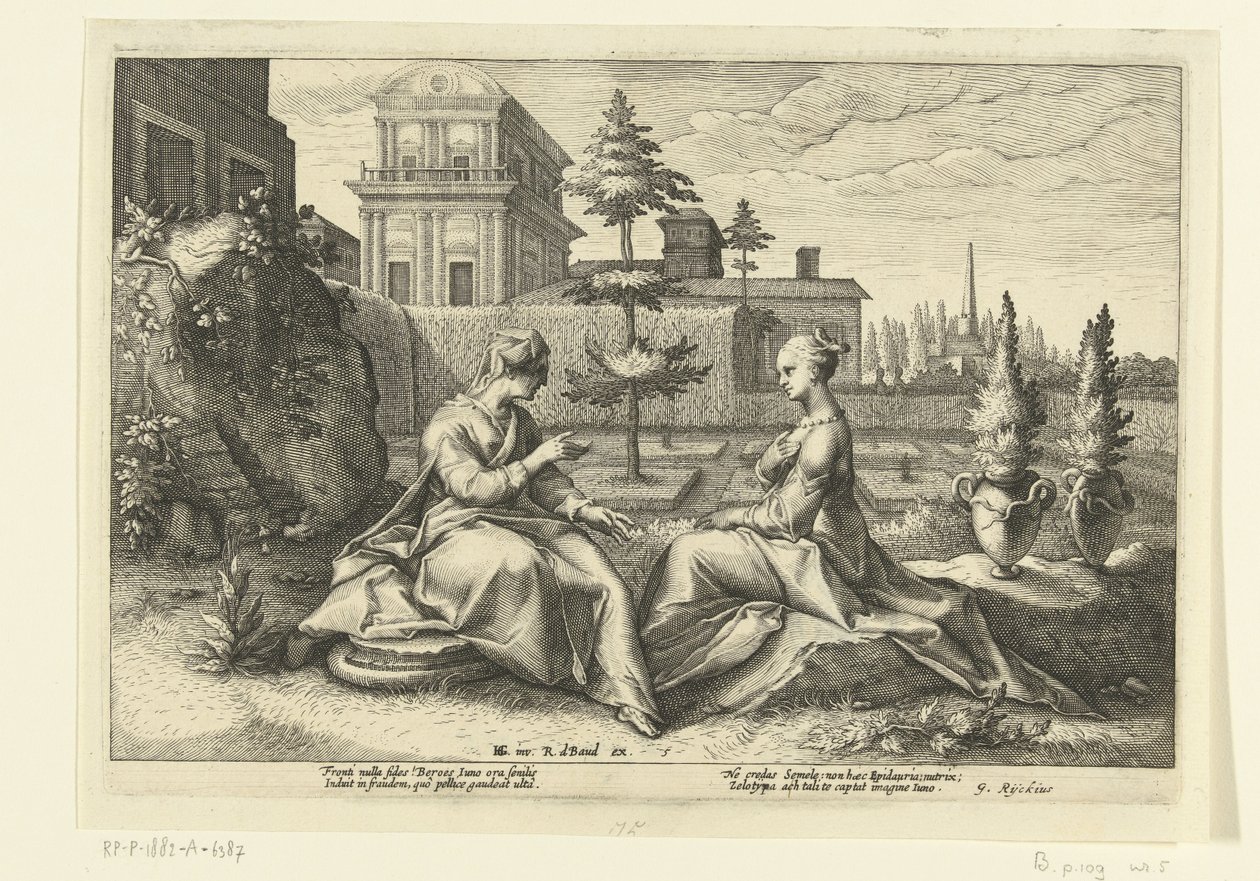 Juno Approaches Semele in the Form of Beroe by Hendrick Goltzius (workshop of)