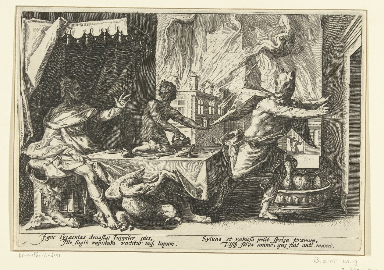 Lycaon Transformed into a Wolf from Ovid