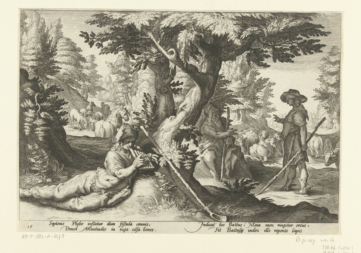 Mercury and Battus by Hendrick Goltzius (workshop of)