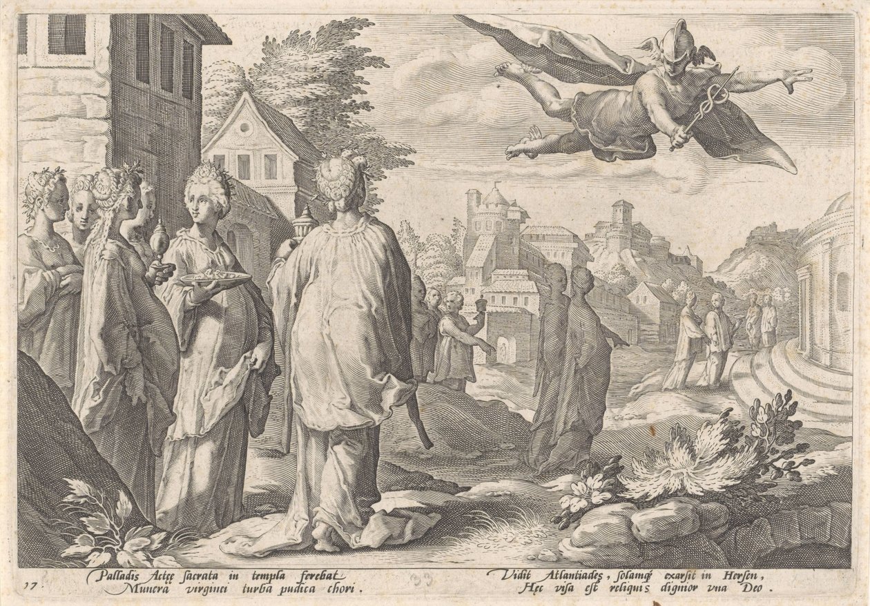 Mercury and Herse by Hendrick Goltzius (workshop of)