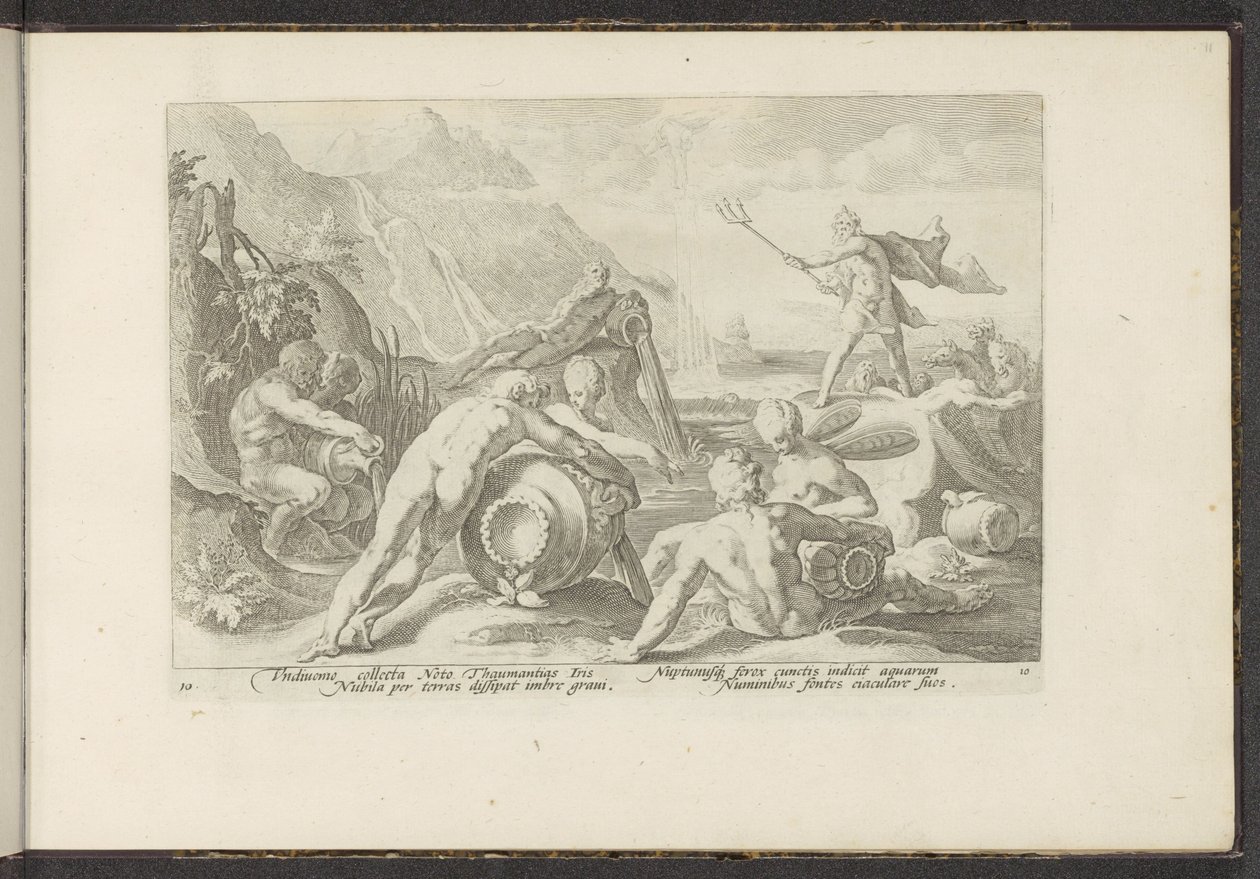 Neptune and the River Gods Causing a Flood by Hendrick Goltzius (workshop of)