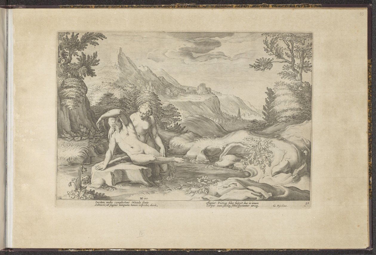 Salmacis and Hermaphroditus by Hendrick Goltzius (workshop of)