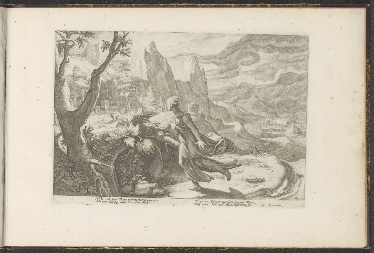 Thisbe Flees from a Lion by Hendrick Goltzius (workshop of)