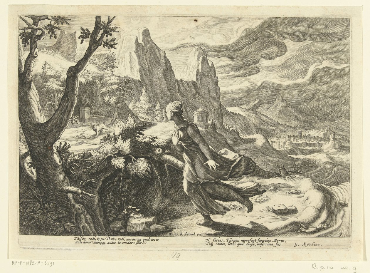 Thisbe Flees from a Lion (Ovid