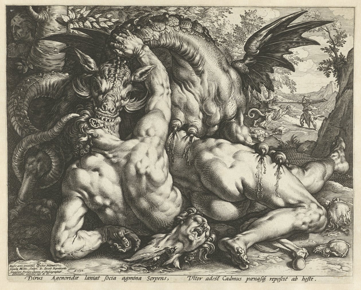 A Dragon Devouring the Companions of Cadmus by Hendrick Goltzius