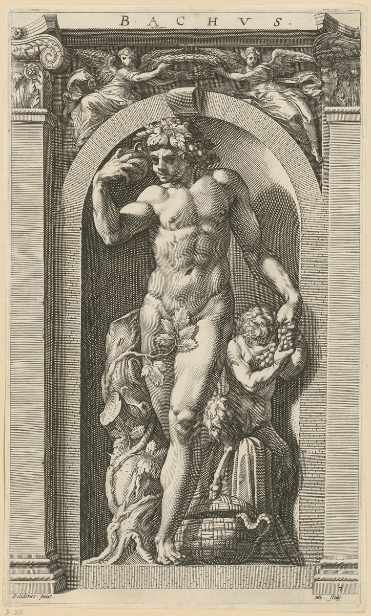 Bacchus, Plate 7 from the Series "Eight Ancient Deities" by Hendrick Goltzius