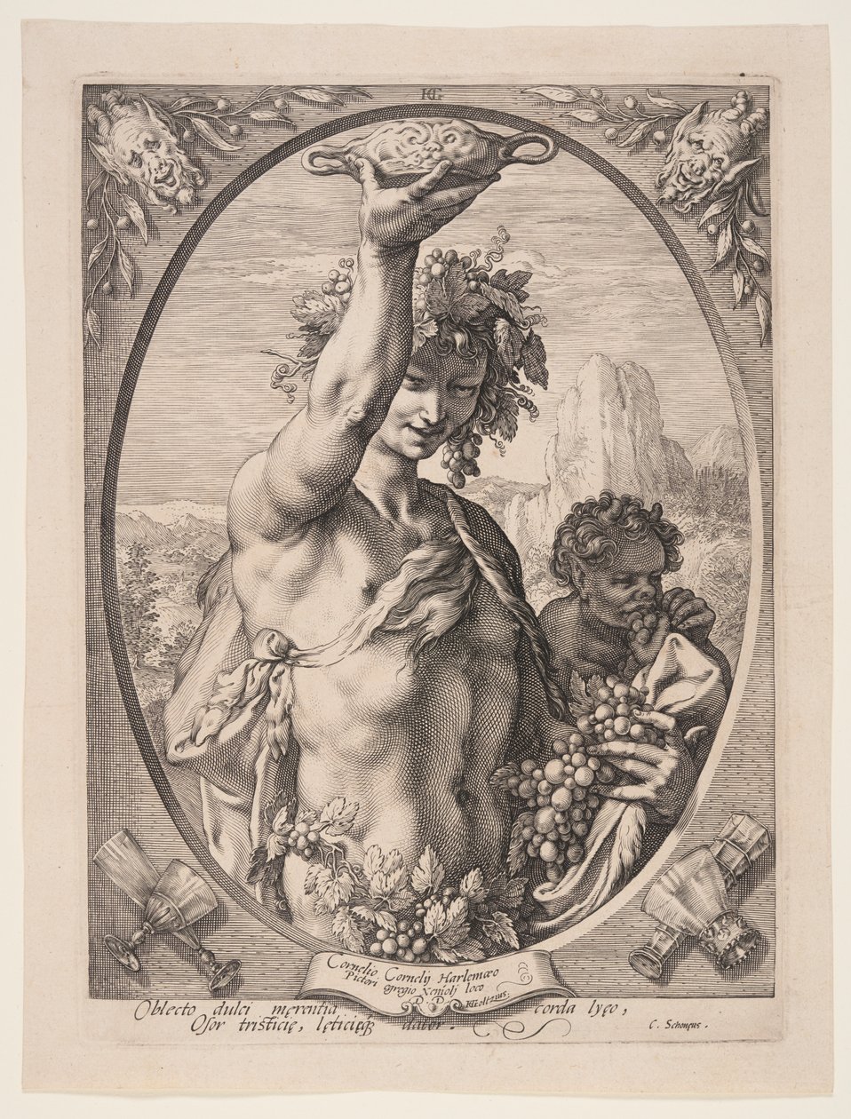 Bacchus, from Three Pagan Gods and Goddesses by Hendrick Goltzius