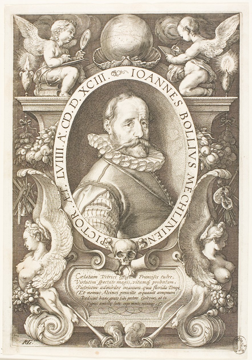 Hans Bol (1534-1593) Painter of Malines, from 1591 in Amsterdam by Hendrick Goltzius