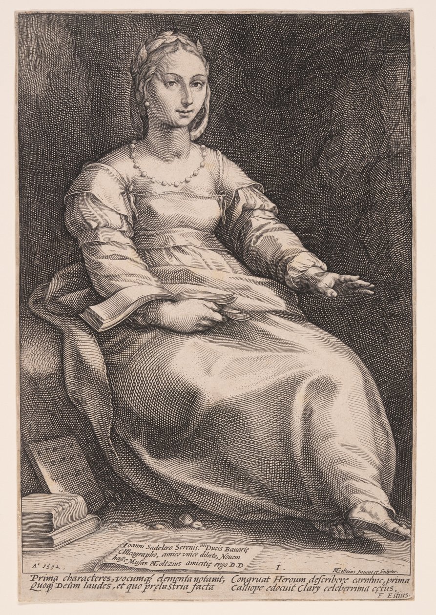 Calliope, The Muse of Epic Poetry and Eloquence, from The Nine Muses by Hendrick Goltzius