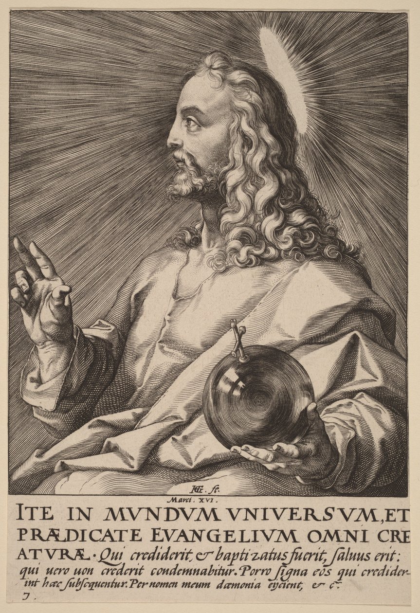 Christ as Salvator Mundi by Hendrick Goltzius