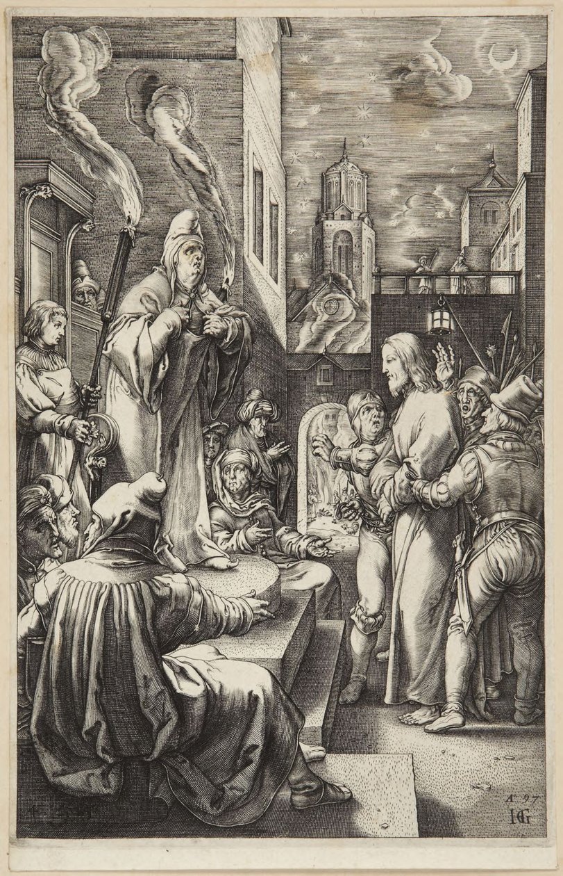 Christ before Caiaphas by Hendrick Goltzius