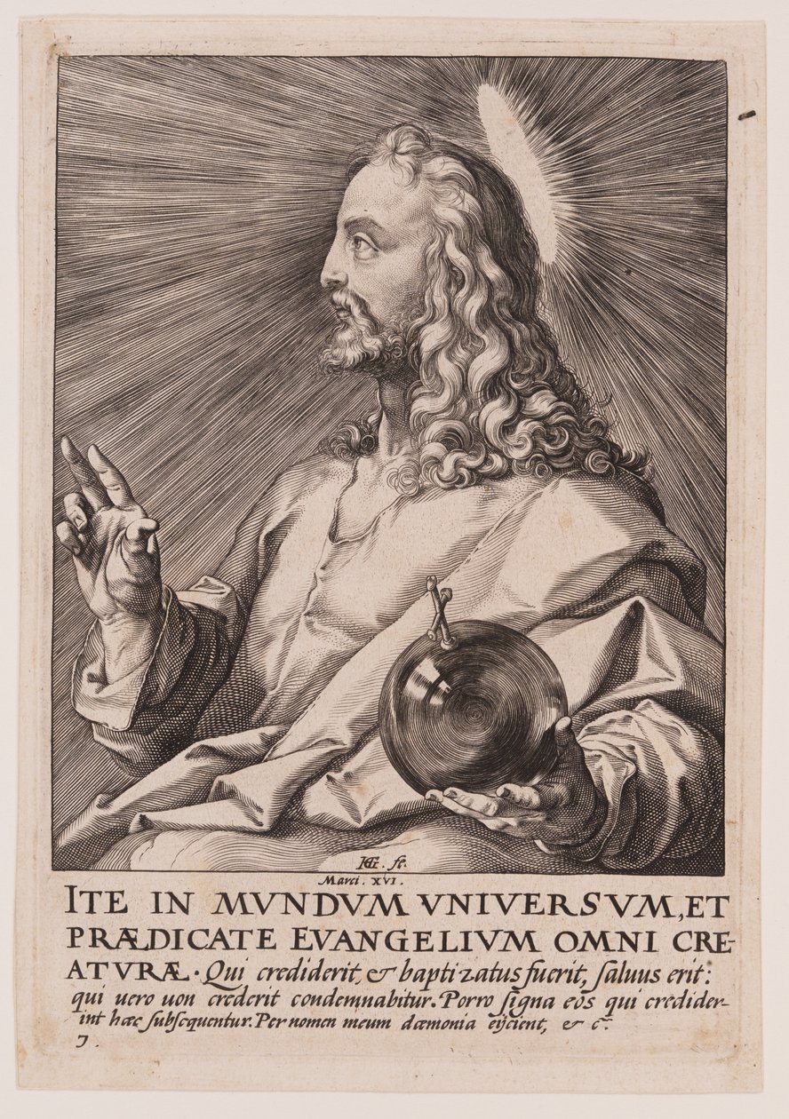 Christ, from Christ, the Apostles and St Paul with the Creed by Hendrick Goltzius