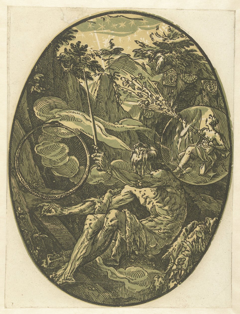 Demogorgon in the Cave of Eternity (Gods and Goddesses Series) by Hendrick Goltzius