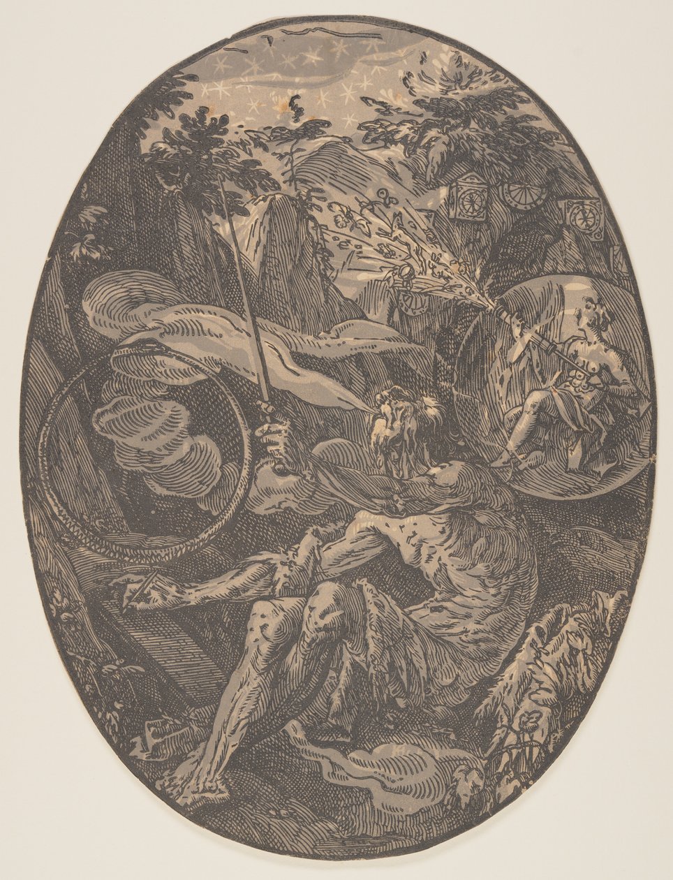 Demogorgon in the Cave of Eternity, from The Deities by Hendrick Goltzius