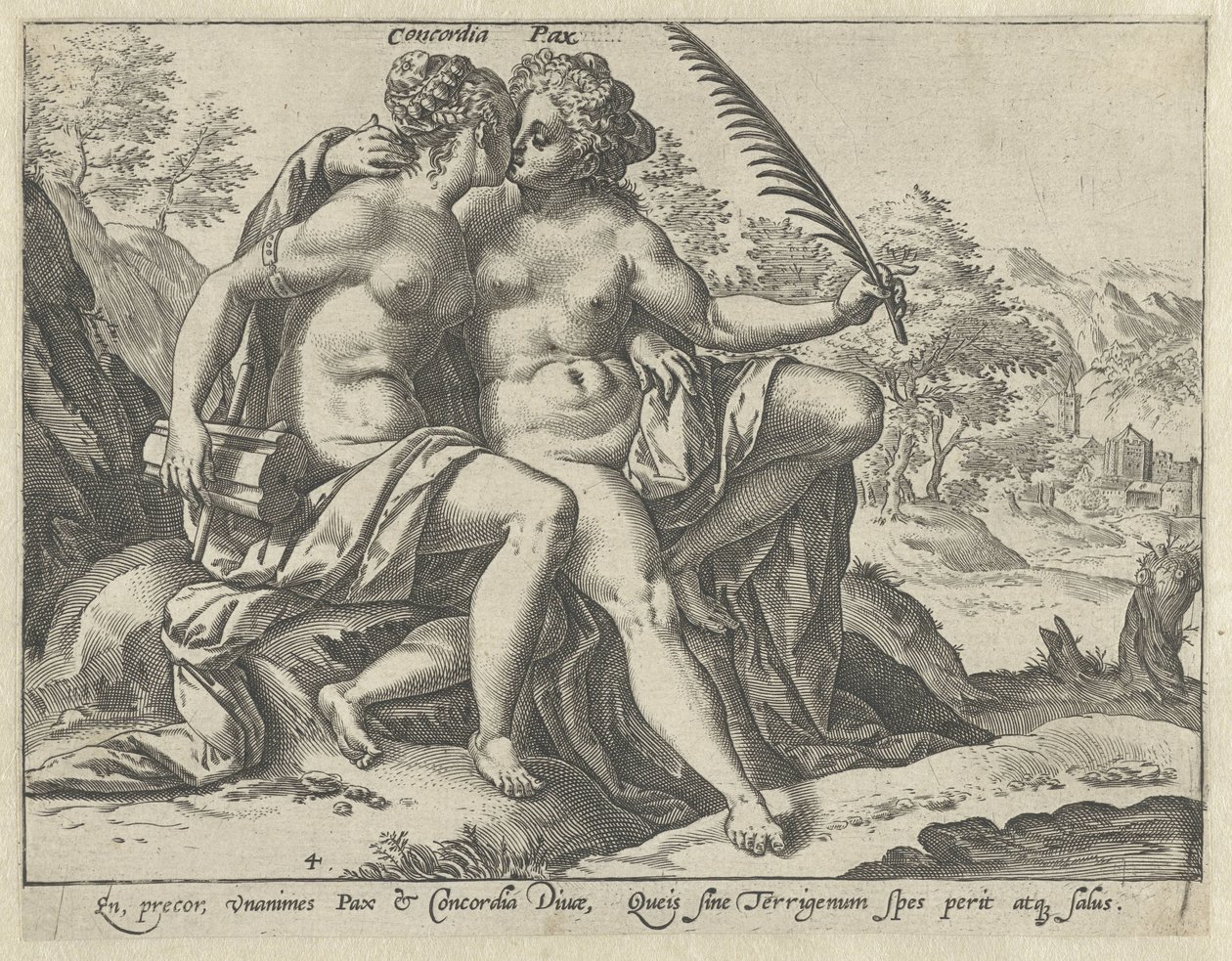 Concord and Peace (The United Virtues series) by Hendrick Goltzius