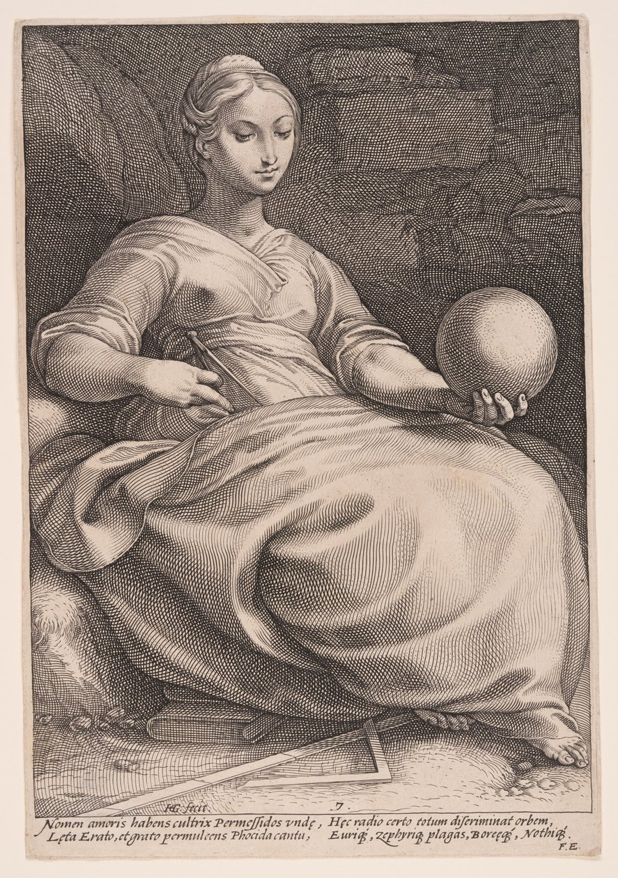 Erato, The Muse of Lyric Poetry, from The Nine Muses by Hendrick Goltzius