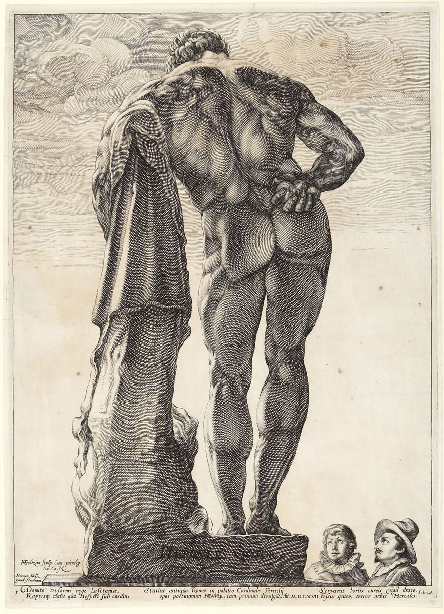Hercules Farnese, Back View by Hendrick Goltzius