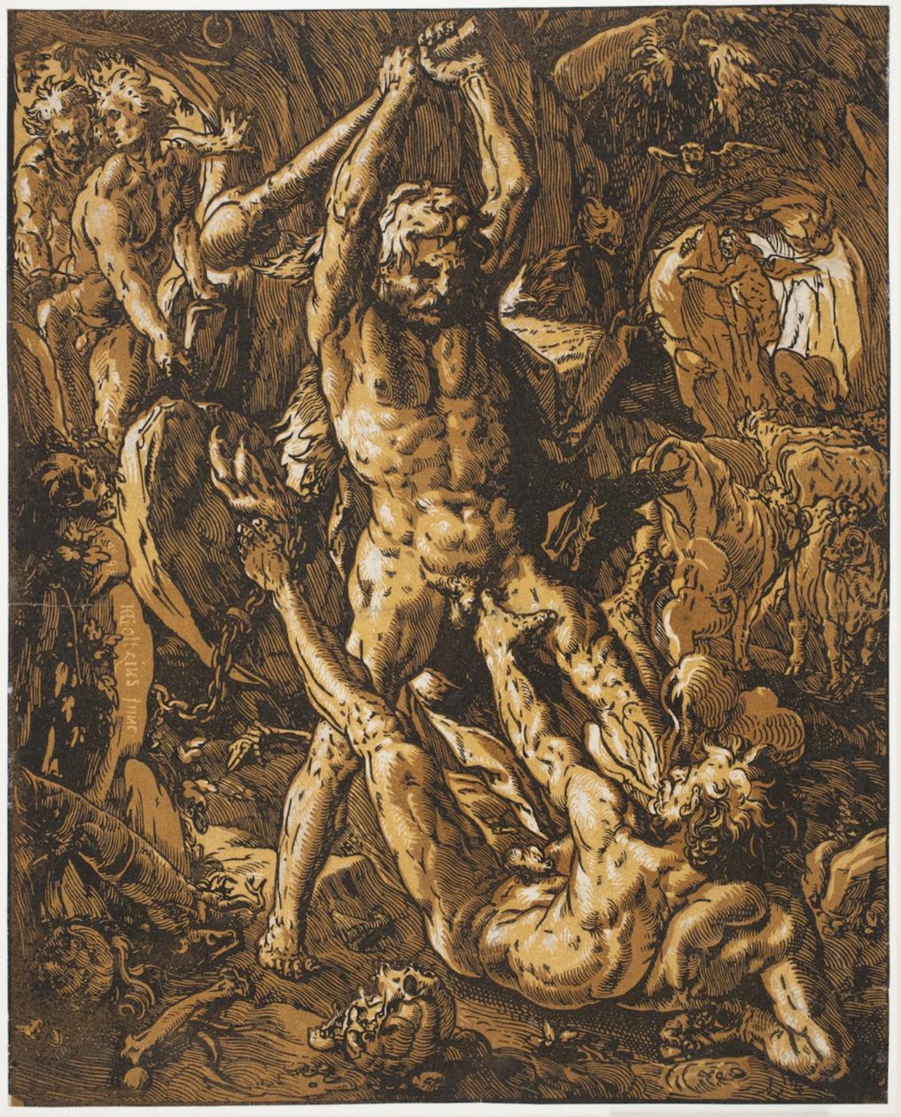 Hercules Killing Cacus by Hendrick Goltzius