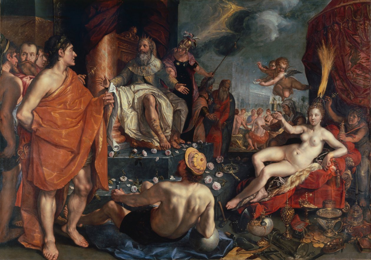 Hermes Presenting Pandora to King Epimetheus by Hendrick Goltzius