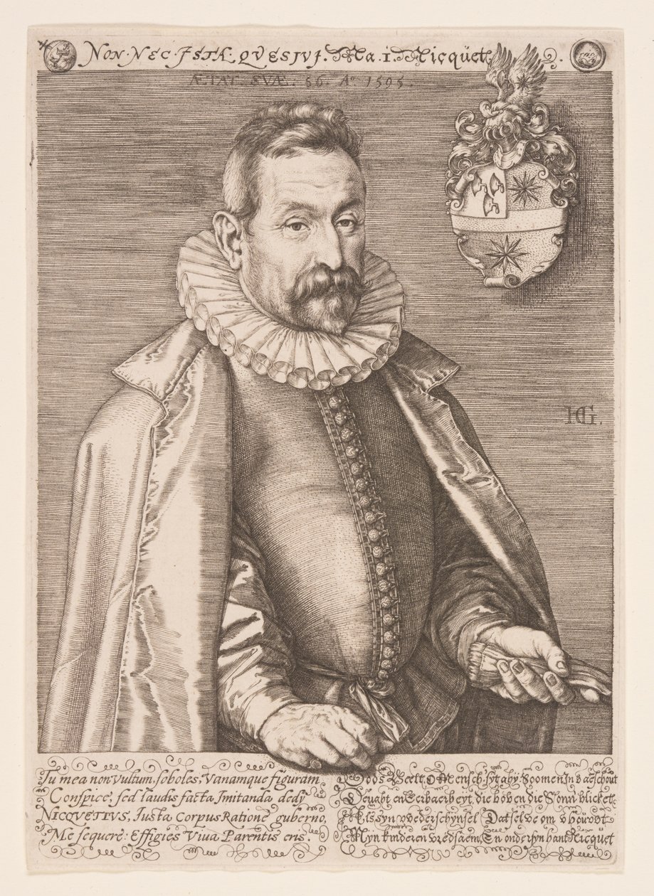 Jan Nicquet, Art Collector in Amsterdam by Hendrick Goltzius