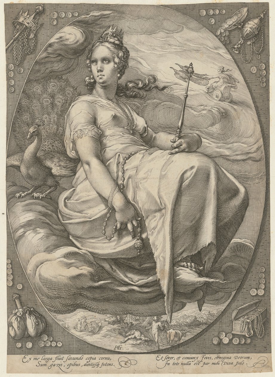 Juno, Plate 3 from the Series “Three Goddesses” by Hendrick Goltzius