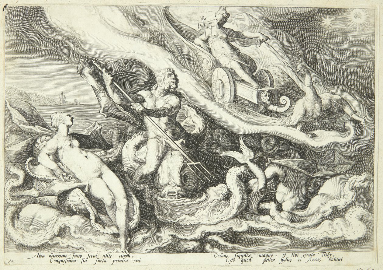 Juno Complains About Callisto to Oceanus and Tethys by Hendrick Goltzius