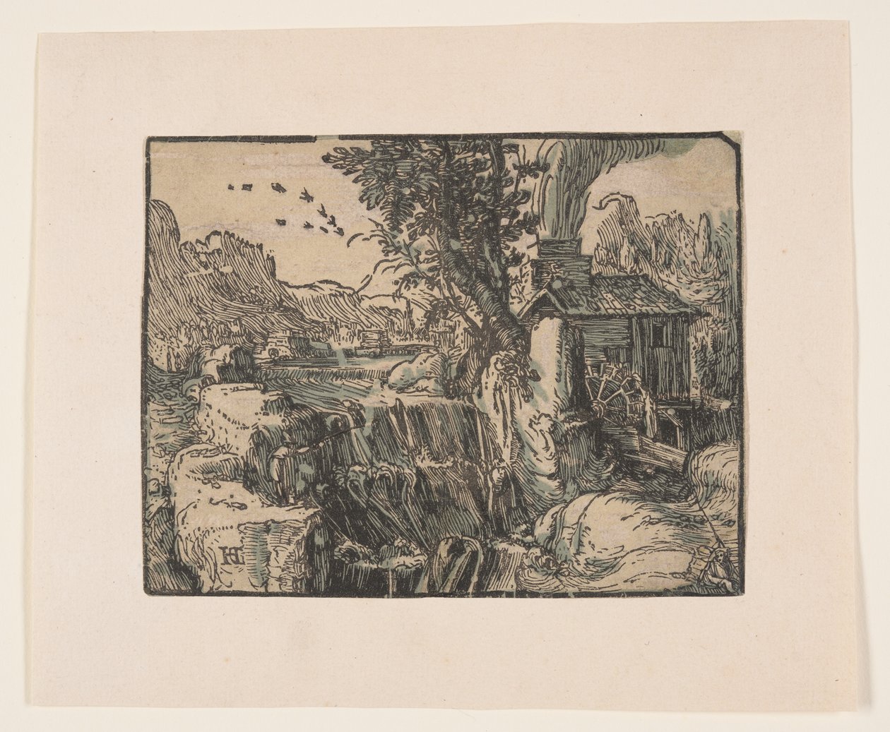 Landscape with a Waterfall by Hendrick Goltzius